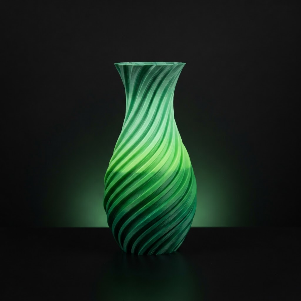 Spiral greenline vase 3D print